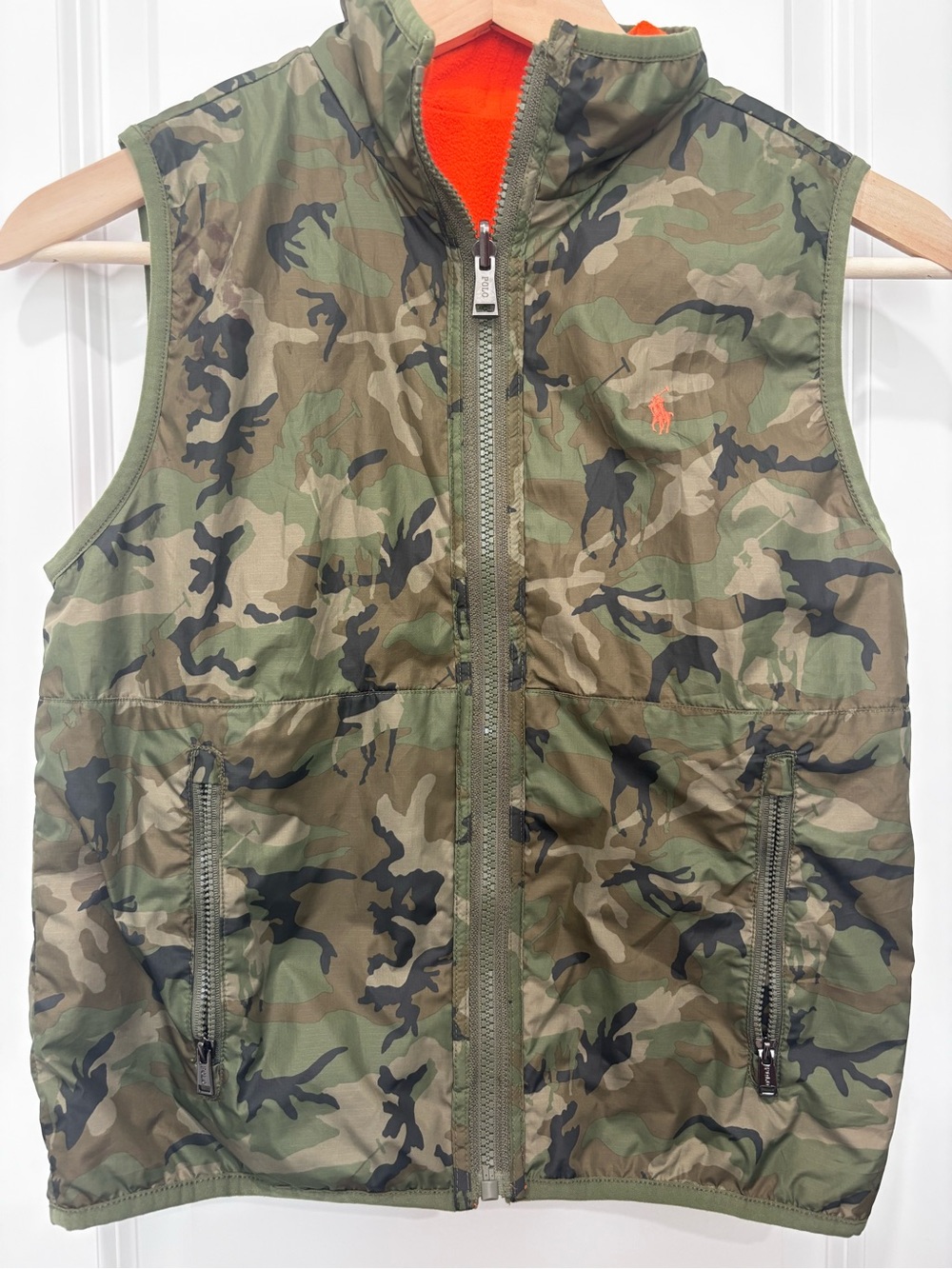 Polo by Ralph Lauren Kids' Camo/Orange Reversible size 8 NWOT